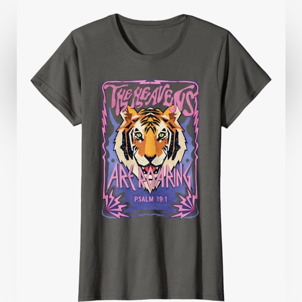 Graphic Tiger Tee - 'The Heavens Are Roaring' NWOT